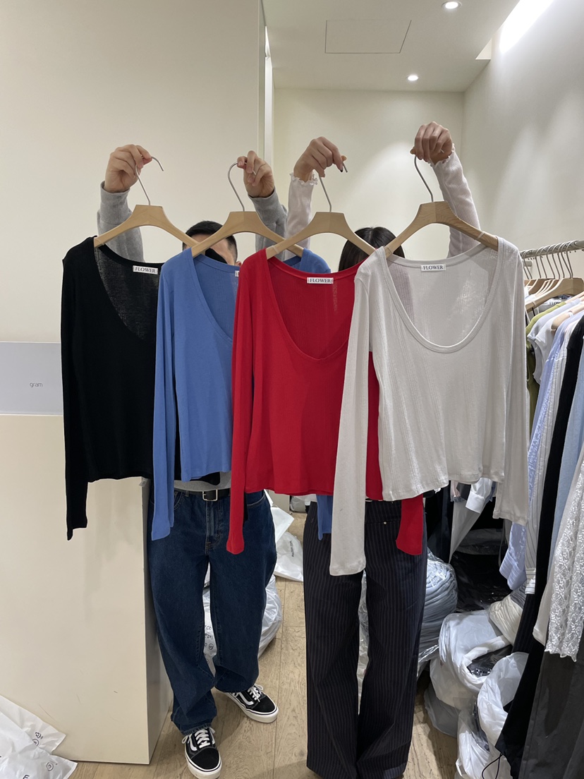 FLOWER-L韓國東大門代購女士新款熱賣人氣時尚推薦長袖T恤FLOWER-L長袖T恤