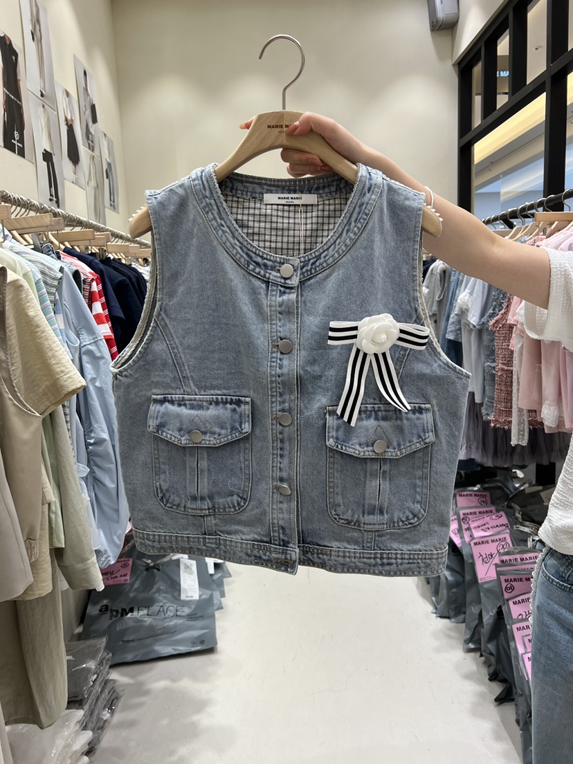MARIE MARIE韓國東大門代購女裝新款休閑熱賣馬甲含飾品MARIE MARIE馬甲圖色1
