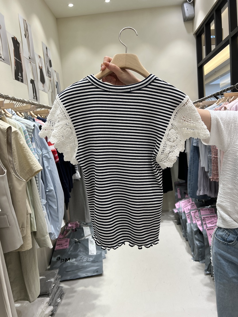 MARIE MARIE韓國直郵女士新款人氣休閑推薦時尚職業T恤條紋MARIE MARIET恤