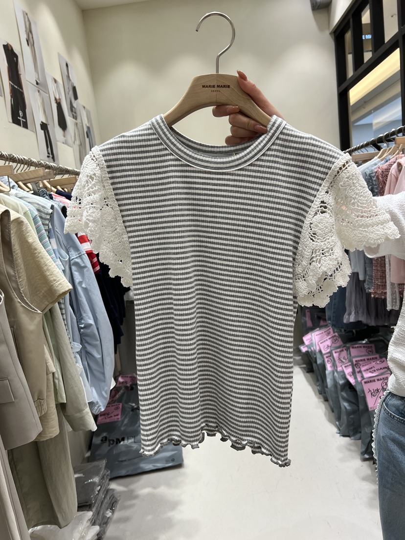 MARIE MARIE韓國直郵女士新款人氣休閑推薦時尚職業T恤條紋MARIE MARIET恤圖色3