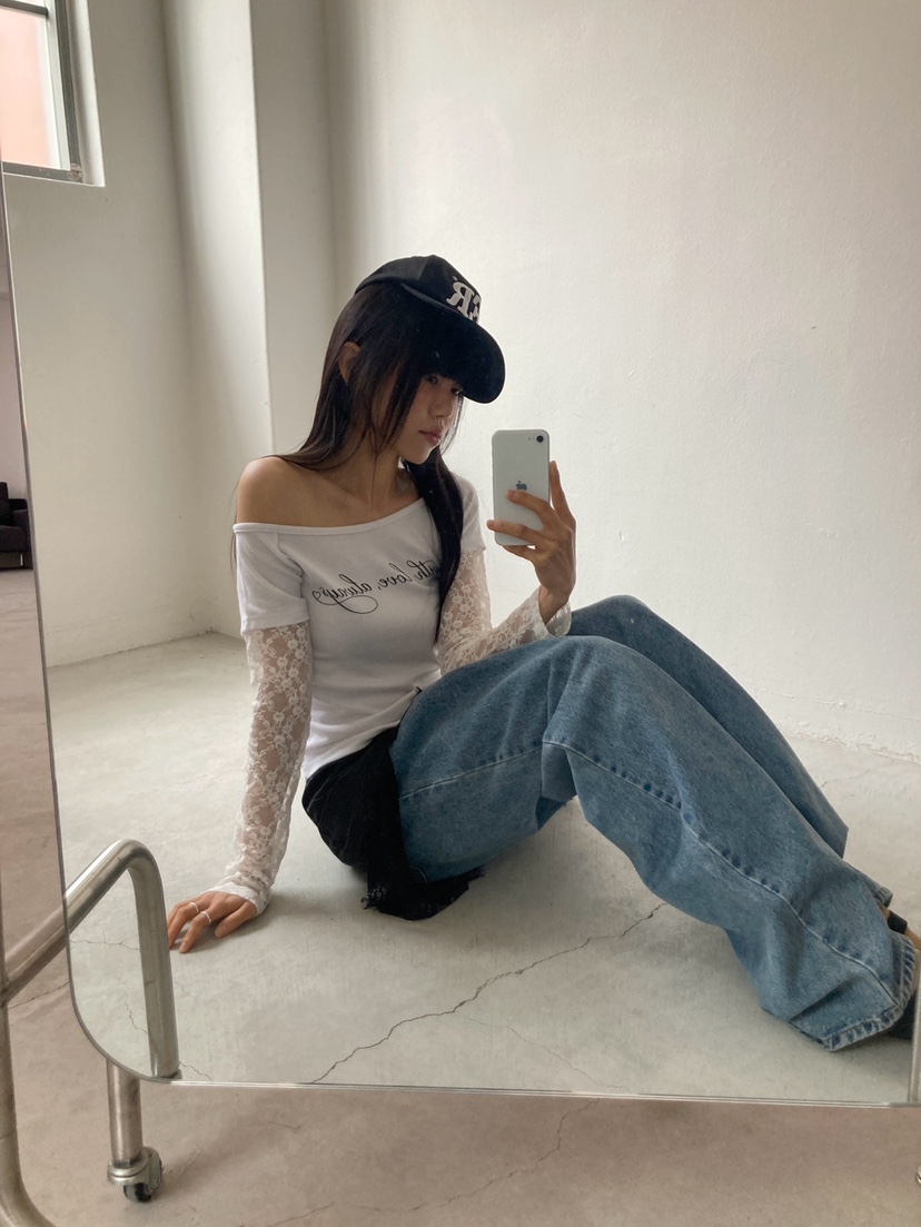 MORE THAN-P韓國東大門代購女裝新款熱賣長袖T恤假兩件MORE THAN長袖T恤