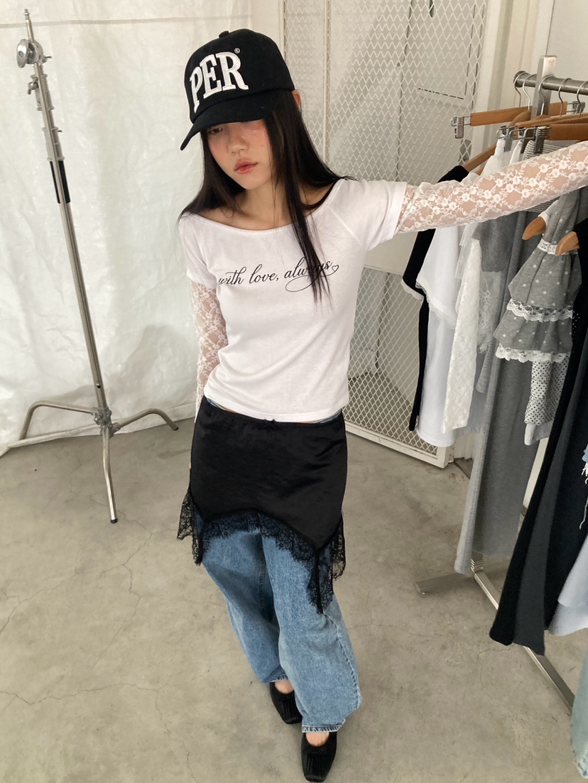 MORE THAN-P韓國東大門代購女裝新款熱賣長袖T恤假兩件MORE THAN長袖T恤