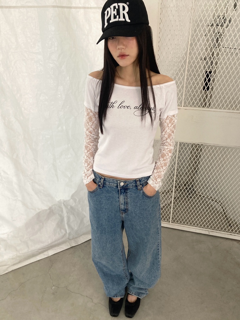 MORE THAN-P韓國東大門代購女裝新款熱賣長袖T恤假兩件MORE THAN長袖T恤