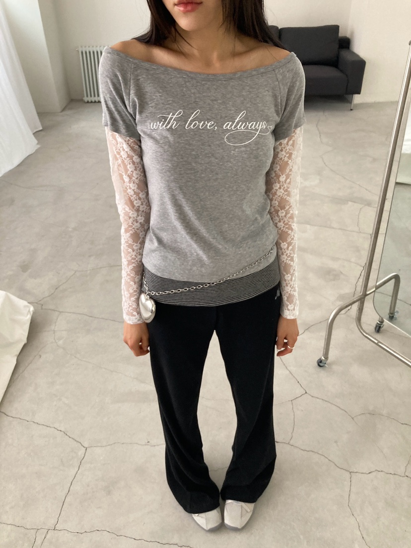 MORE THAN-P韓國東大門代購女裝新款熱賣長袖T恤假兩件MORE THAN長袖T恤