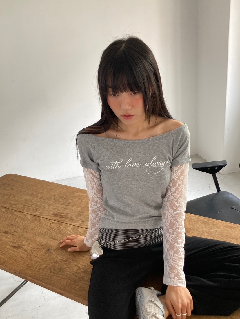 MORE THAN-P韓國東大門代購女裝新款熱賣長袖T恤假兩件MORE THAN長袖T恤