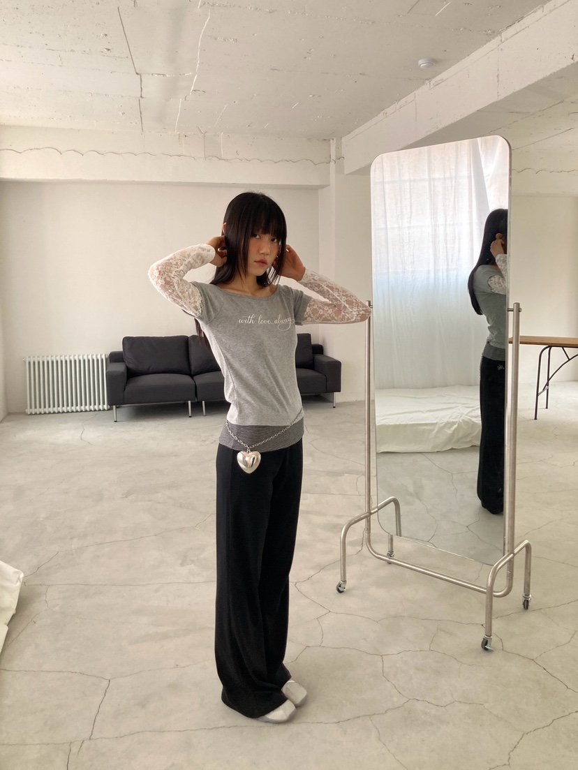 MORE THAN-P韓國東大門代購女裝新款熱賣長袖T恤假兩件MORE THAN長袖T恤