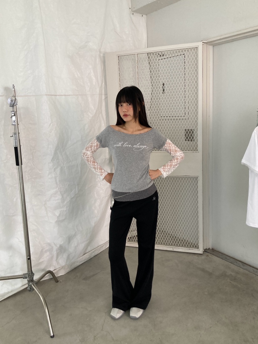 MORE THAN-P韓國東大門代購女裝新款熱賣長袖T恤假兩件MORE THAN長袖T恤