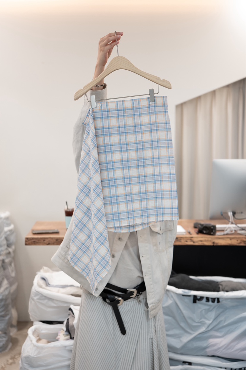 FRIC韓國東大門代購女裝新品職業人氣26春夏半身裙中短裙格紋FRIC半身裙/中短裙