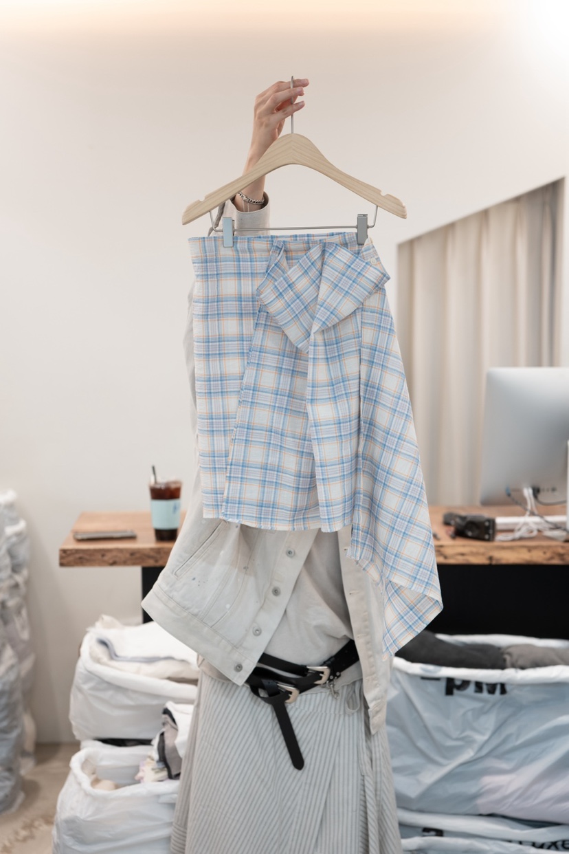 FRIC韓國東大門代購女裝新品職業人氣26春夏半身裙中短裙格紋FRIC半身裙/中短裙圖色1