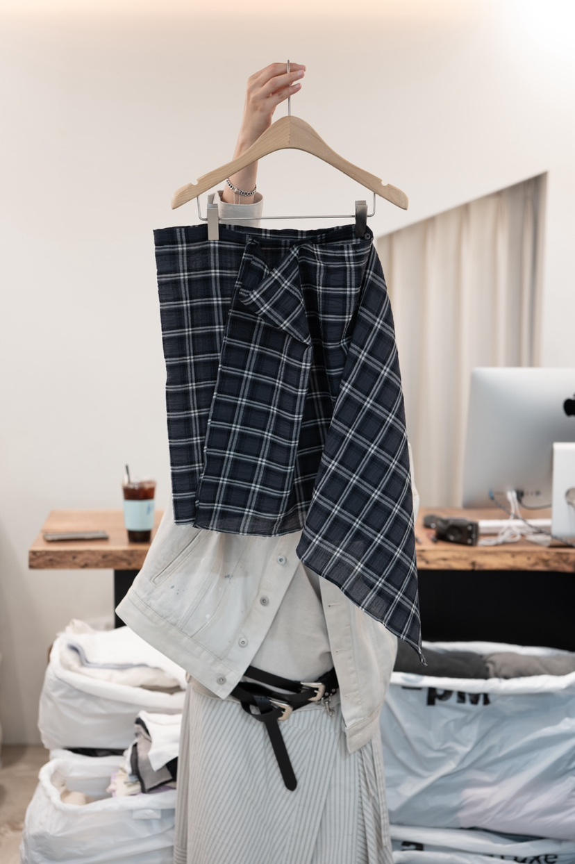 FRIC韓國東大門代購女裝新品職業人氣26春夏半身裙中短裙格紋FRIC半身裙/中短裙圖色2