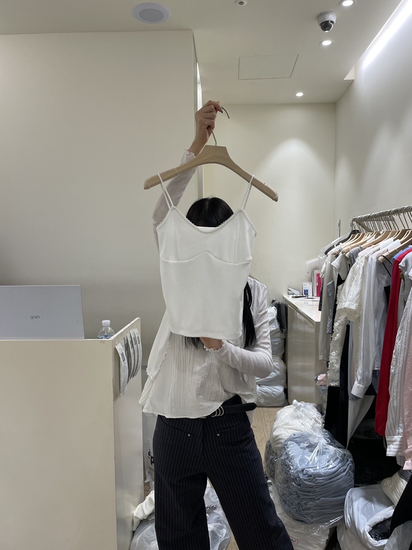 FLOWER-L韓國代購女士新款時尚職業休閑26春夏熱賣吊帶背心FLOWER-L吊帶/背心圖色1