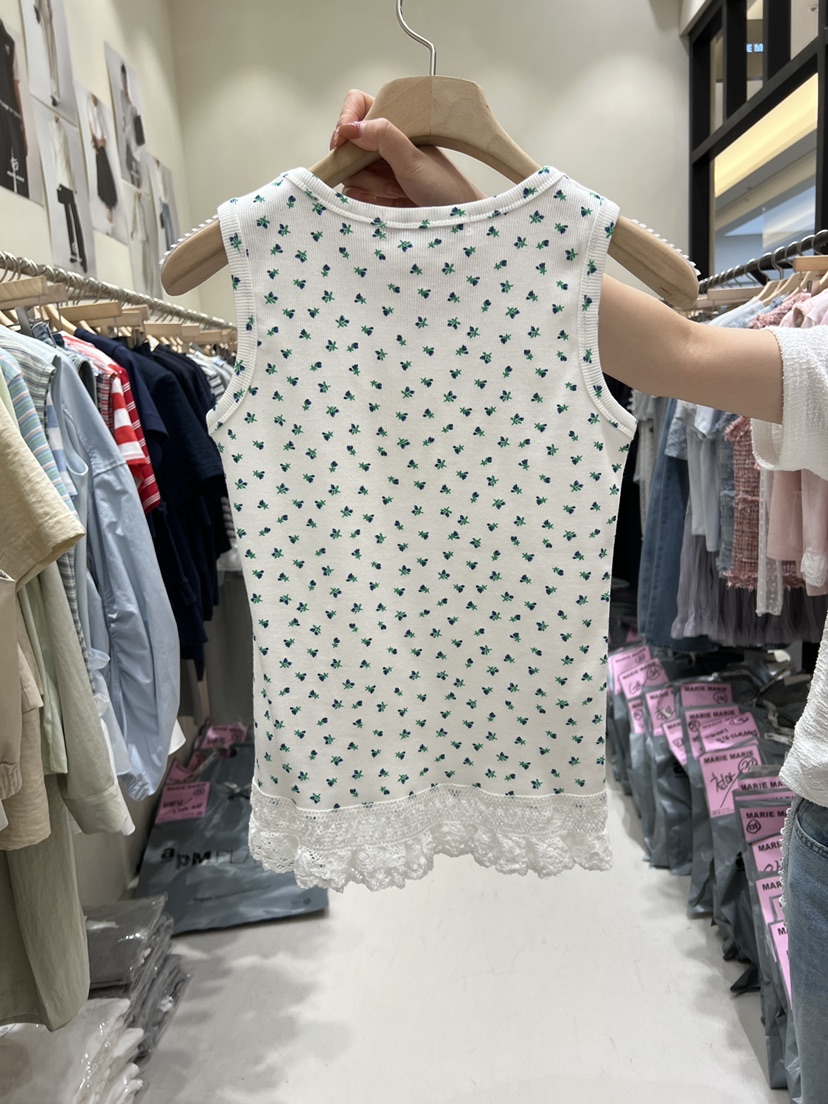 MARIE MARIE韓國代購女士新款26春夏吊帶背心小碎花蕾絲MARIE MARIE吊帶/背心