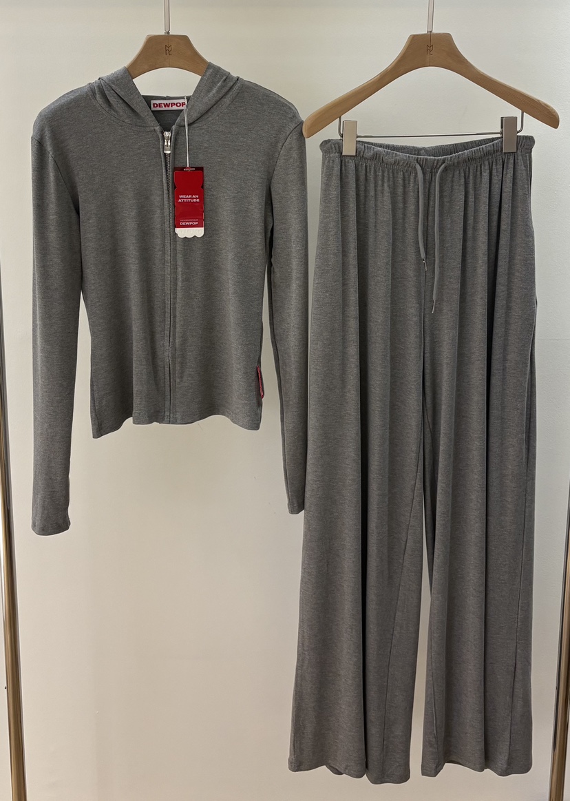 DEWPOP韓國代購女士新款人氣休閑職業時尚26春夏套裝兜帽DEWPOP套裝圖色1