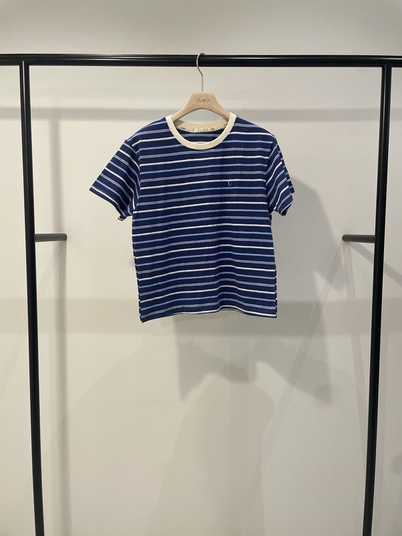 CLAFO韓國直郵女裝新品時尚人氣休閑職業熱賣推薦T恤條紋CLAFOT恤圖色2
