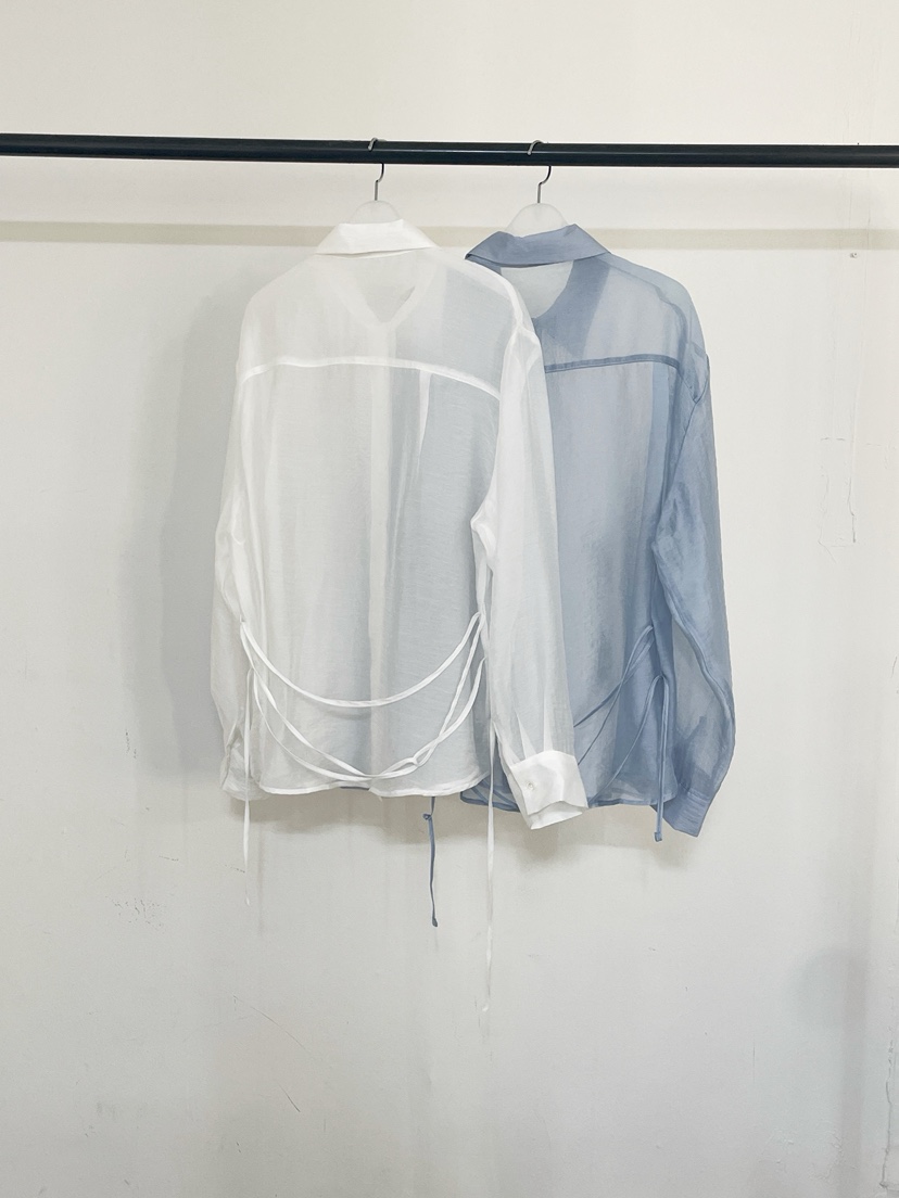 CLAFO韓國直郵女士新品人氣職業推薦襯衫蕾絲衫含腰繩系帶CLAFO襯衫/蕾絲衫