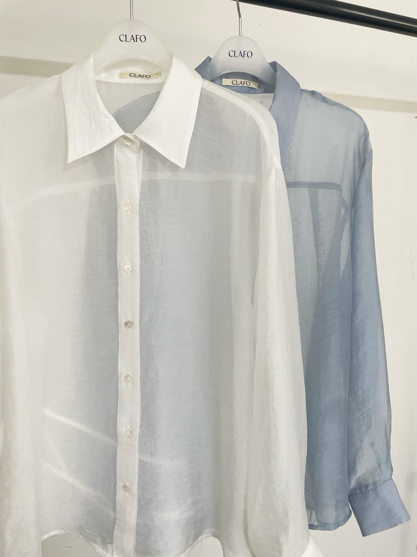 CLAFO韓國直郵女士新品人氣職業推薦襯衫蕾絲衫含腰繩系帶CLAFO襯衫/蕾絲衫