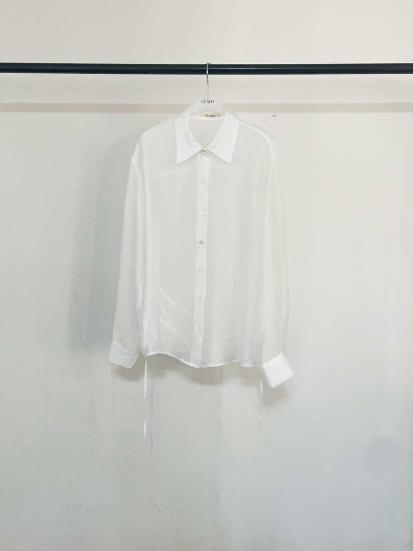 CLAFO韓國直郵女士新品人氣職業推薦襯衫蕾絲衫含腰繩系帶CLAFO襯衫/蕾絲衫圖色1