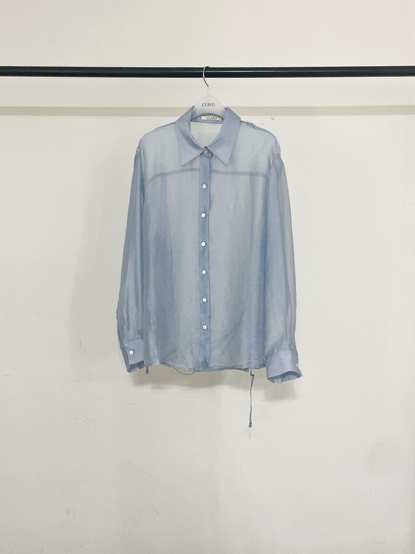 CLAFO韓國直郵女士新品人氣職業推薦襯衫蕾絲衫含腰繩系帶CLAFO襯衫/蕾絲衫圖色2