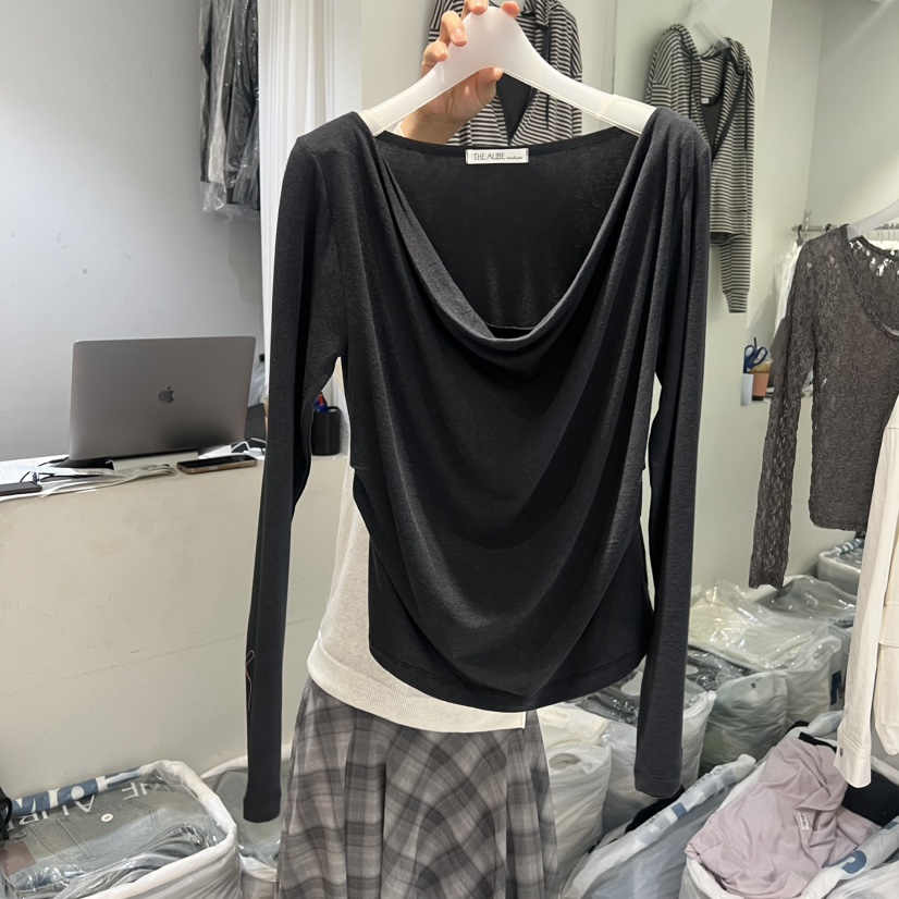 AUBE韓國東大門代購女士新品休閑熱賣職業26春夏推薦長袖T恤AUBE長袖T恤圖色3