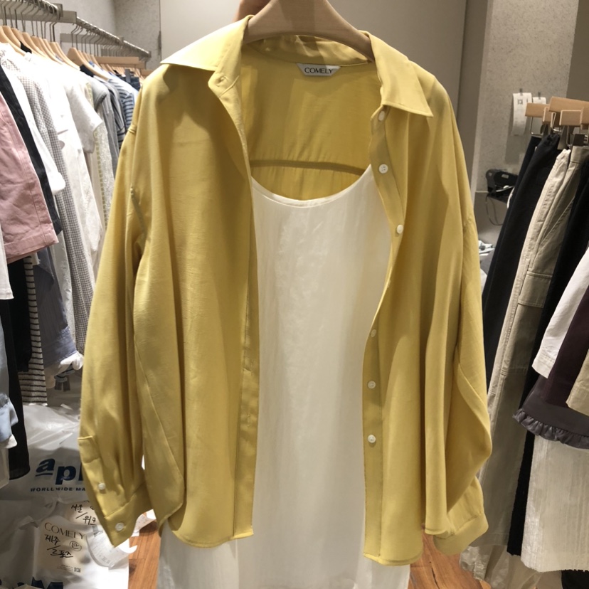 COMELY韓國東大門直郵女裝新品推薦襯衫蕾絲衫不含內搭莫代爾COMELY襯衫/蕾絲衫圖色2