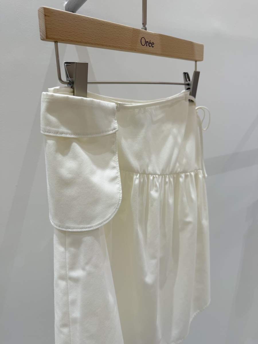 OREE韓國直郵女士新款人氣半身裙中短裙不對稱含腰包口袋OREE半身裙/中短裙