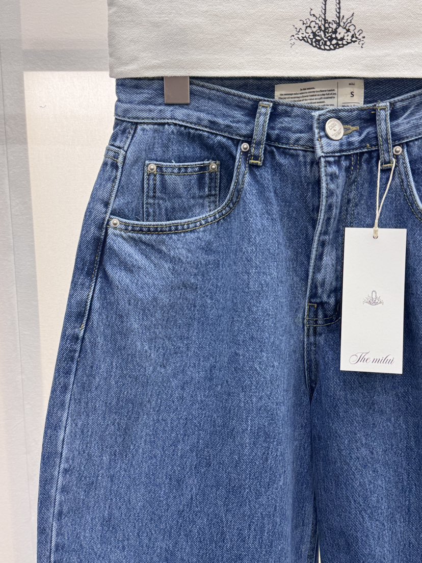 MILUI韓國直郵實拍女裝新款休閑職業熱賣人氣26春夏牛仔褲MILUI牛仔褲