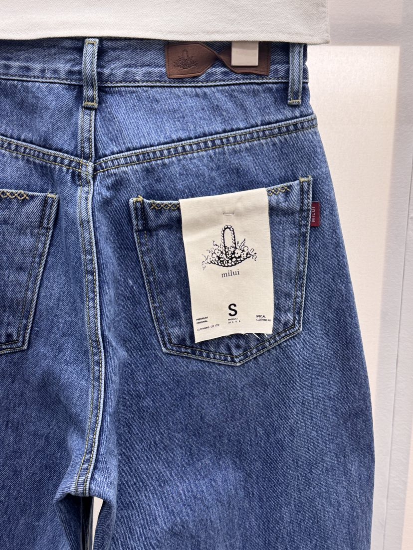 MILUI韓國直郵實拍女裝新款休閑職業熱賣人氣26春夏牛仔褲MILUI牛仔褲