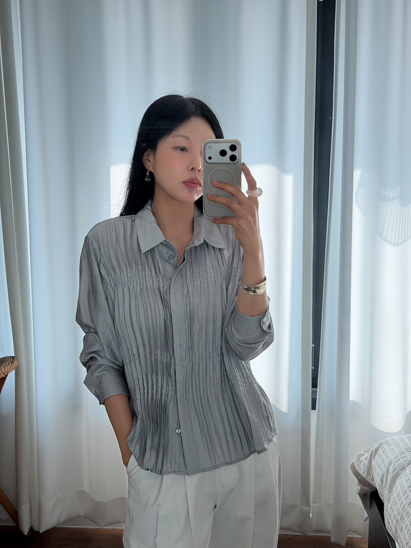 MILUI韓國東大門代購女裝新款人氣時尚職業26春夏襯衫蕾絲衫MILUI襯衫/蕾絲衫