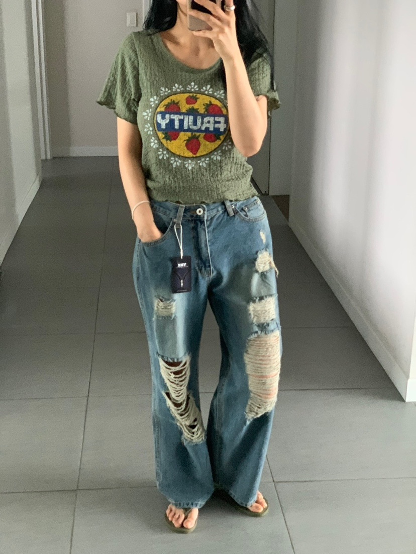 MILUI韓國東大門代購女裝新款職業休閑熱賣人氣26春夏牛仔褲MILUI牛仔褲