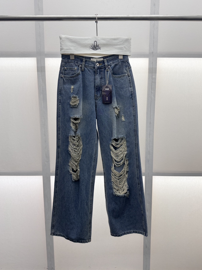 MILUI韓國東大門代購女裝新款職業休閑熱賣人氣26春夏牛仔褲MILUI牛仔褲圖色1