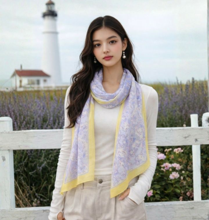 EBADA韓國直郵實拍女裝新品職業熱賣26春夏推薦圍巾披肩亞麻EBADA圍巾/披肩