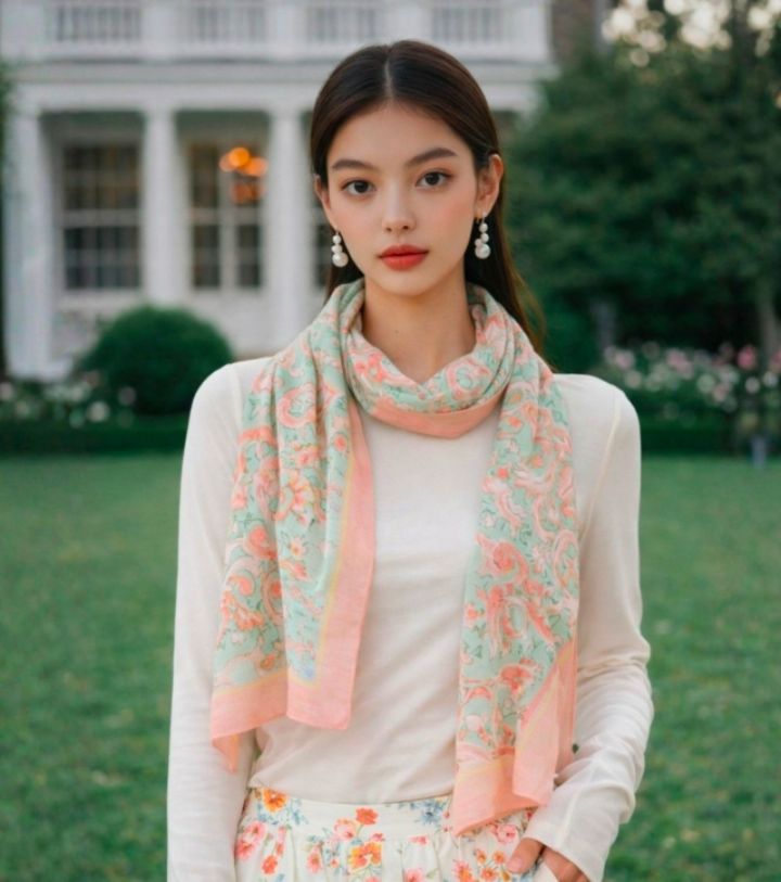 EBADA韓國直郵實拍女裝新品職業熱賣26春夏推薦圍巾披肩亞麻EBADA圍巾/披肩