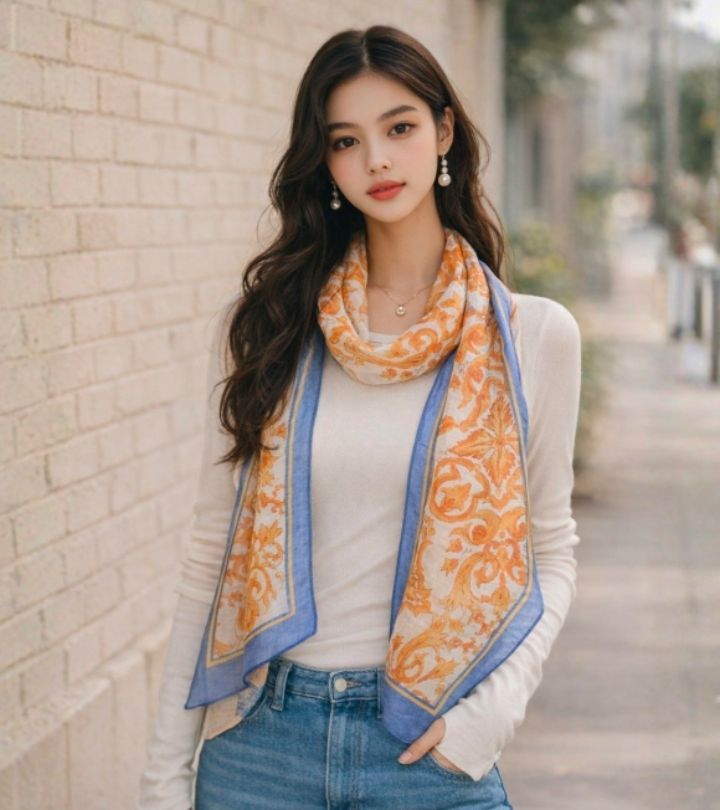 EBADA韓國直郵實拍女裝新品職業熱賣26春夏推薦圍巾披肩亞麻EBADA圍巾/披肩