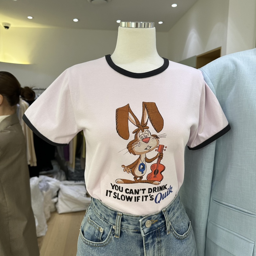 TED韓國東大門代購女裝新品推薦熱賣26春夏職業T恤兔子復古TEDT恤圖色2