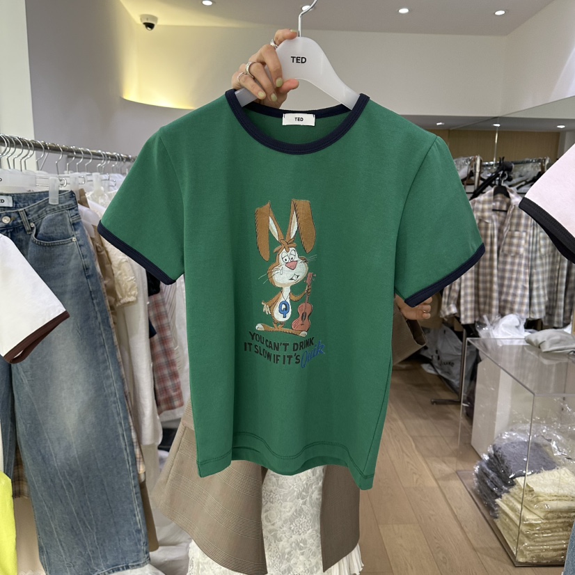 TED韓國東大門代購女裝新品推薦熱賣26春夏職業T恤兔子復古TEDT恤圖色3