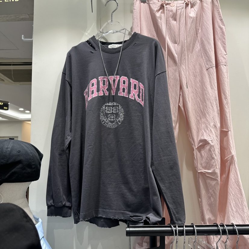 AT THE END韓國直郵實拍女士新品26春夏熱賣職業長袖T恤AT THE END長袖T恤圖色2