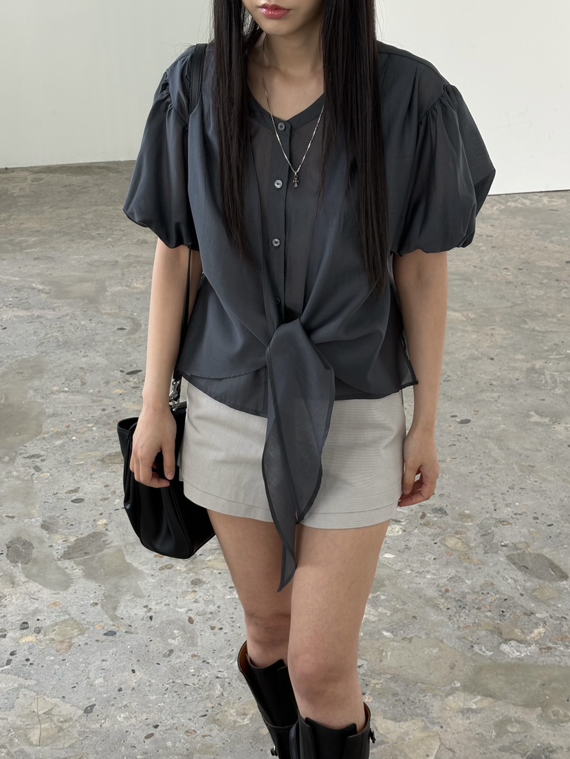 Verbena韓國直郵實拍女士新款職業時尚熱賣推薦襯衫蕾絲衫Verbena襯衫/蕾絲衫