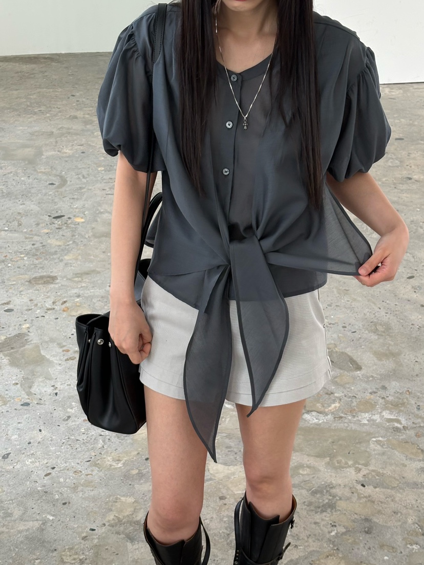 Verbena韓國直郵實拍女士新款職業時尚熱賣推薦襯衫蕾絲衫Verbena襯衫/蕾絲衫