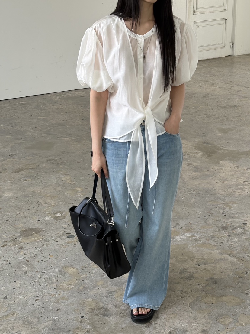 Verbena韓國直郵實拍女士新款職業時尚熱賣推薦襯衫蕾絲衫Verbena襯衫/蕾絲衫