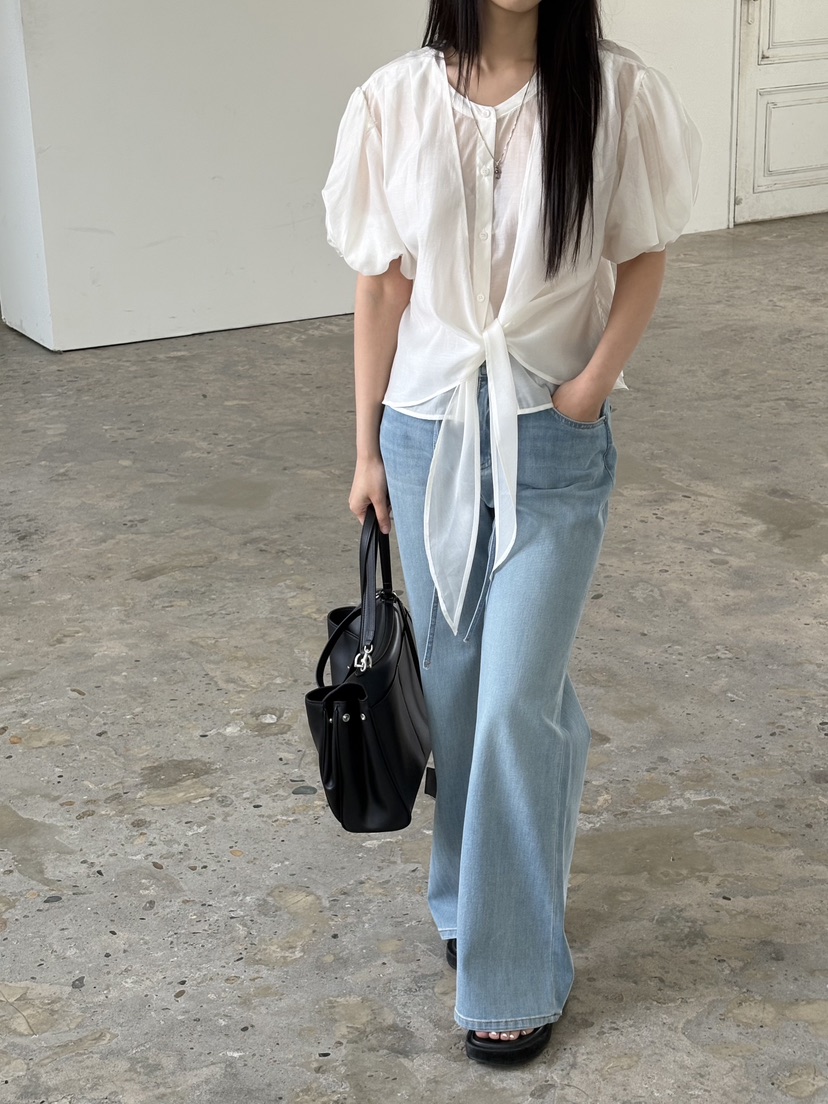 Verbena韓國直郵實拍女士新款職業時尚熱賣推薦襯衫蕾絲衫Verbena襯衫/蕾絲衫