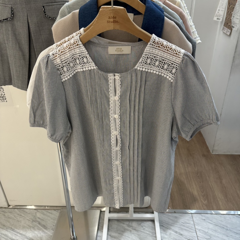 ABLESTUDIO韓國直郵實拍女裝新款職業休閑26春夏襯衫蕾絲衫ABLESTUDIO襯衫/蕾絲衫圖色2