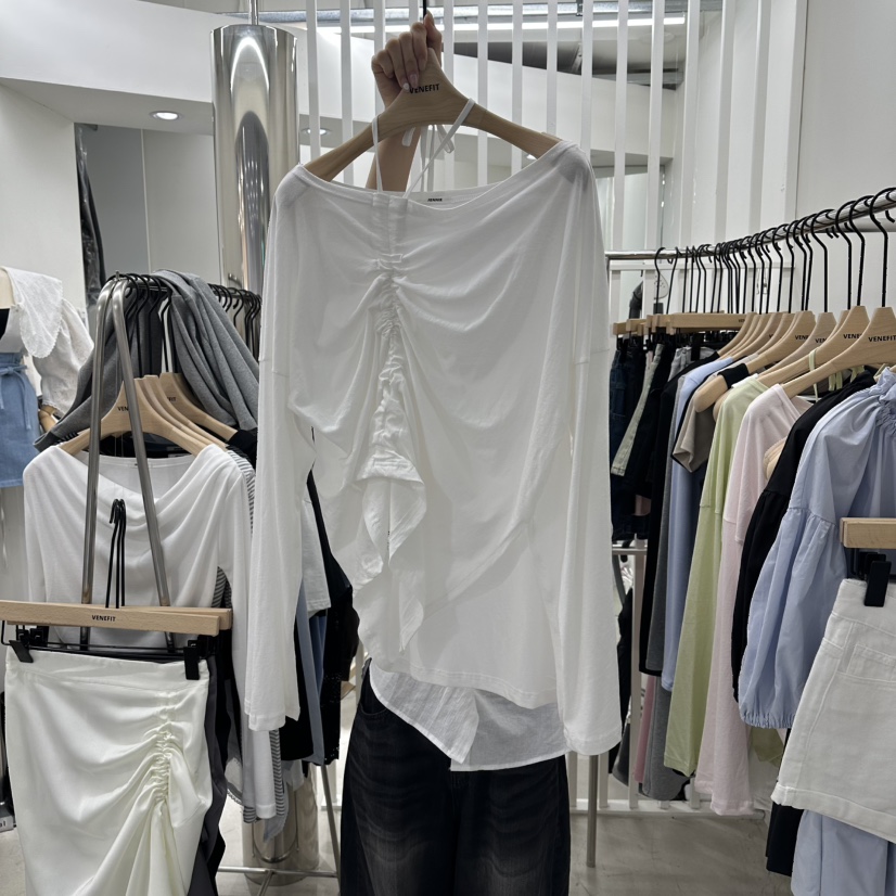 VENEFIT韓國直郵女裝新品推薦26春夏時尚熱賣職業長袖T恤VENEFIT/JENNIE長袖T恤圖色1
