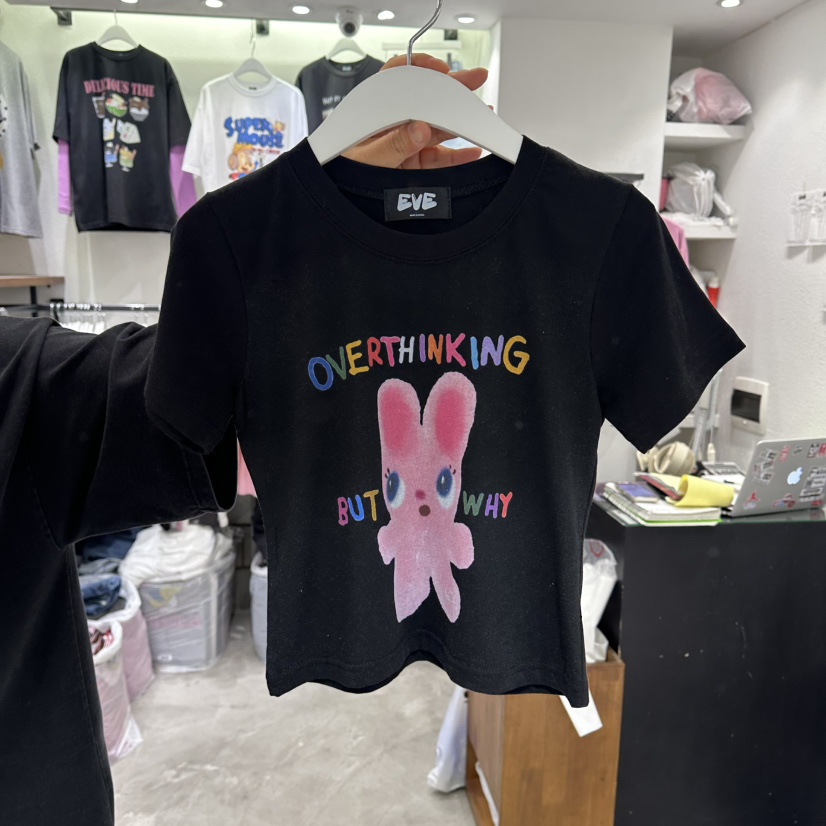 EVE韓國東大門直郵女裝新款休閑推薦時尚熱賣人氣T恤兔子EVET恤圖色5