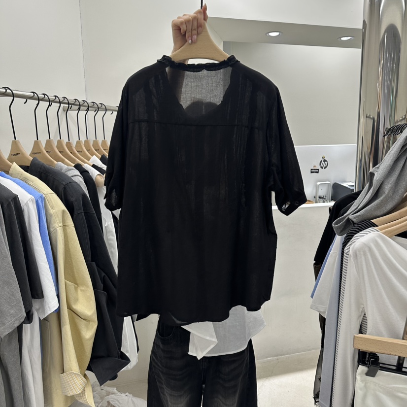 VENEFIT韓國代購女裝新品推薦職業熱賣26春夏休閑襯衫蕾絲衫VENEFIT/JENNIE襯衫/蕾絲衫