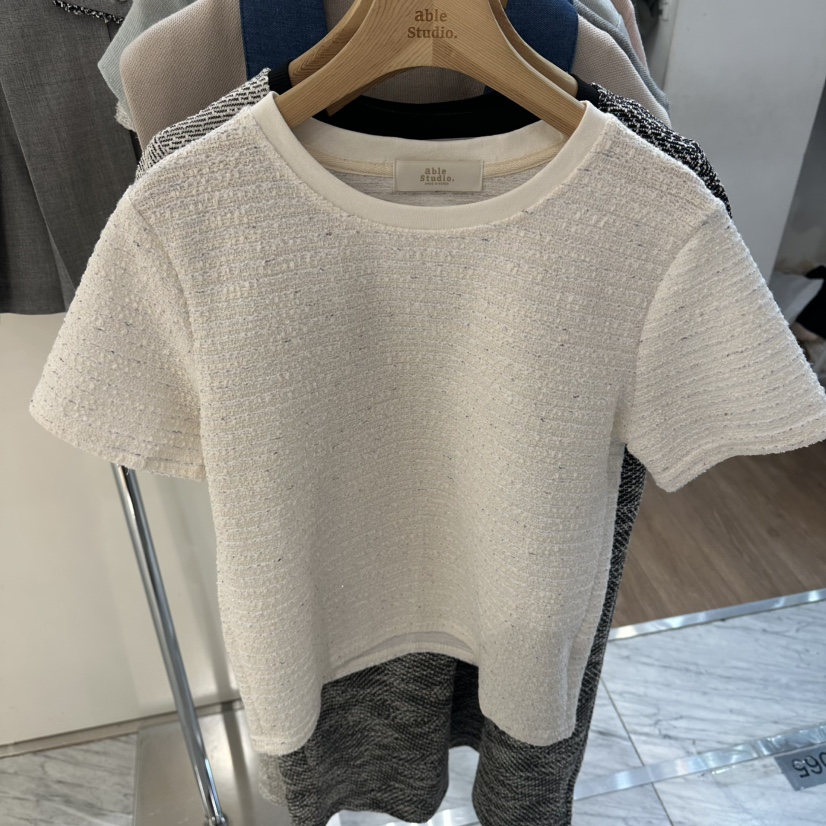 ABLESTUDIO韓國直郵實拍女士新款時尚26春夏職業推薦熱賣T恤ABLESTUDIOT恤圖色1