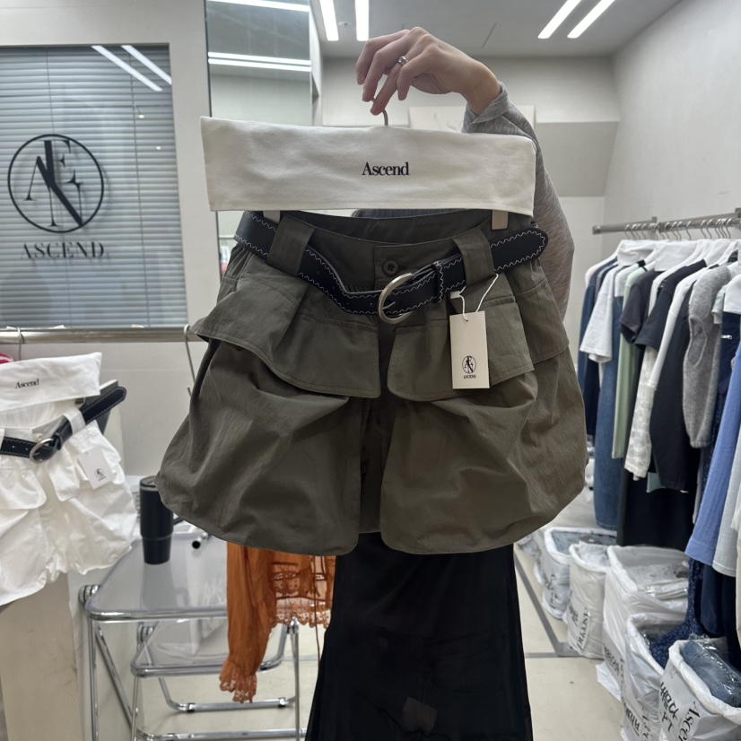 ASCEND韓國直郵女裝新品時尚26春夏熱賣人氣職業短褲含腰帶ASCEND短褲圖色2