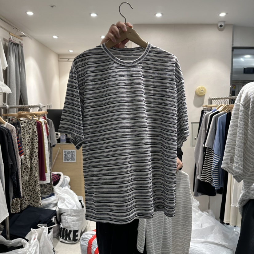 J.BALLOON韓國東大門代購女士新款休閑職業推薦T恤天絲條紋J.BALLOONT恤圖色1