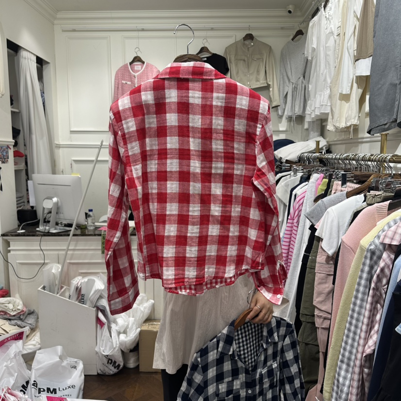 J.RITZY韓國代購女裝新品時尚休閑職業熱賣襯衫蕾絲衫格子J.RITZY襯衫/蕾絲衫