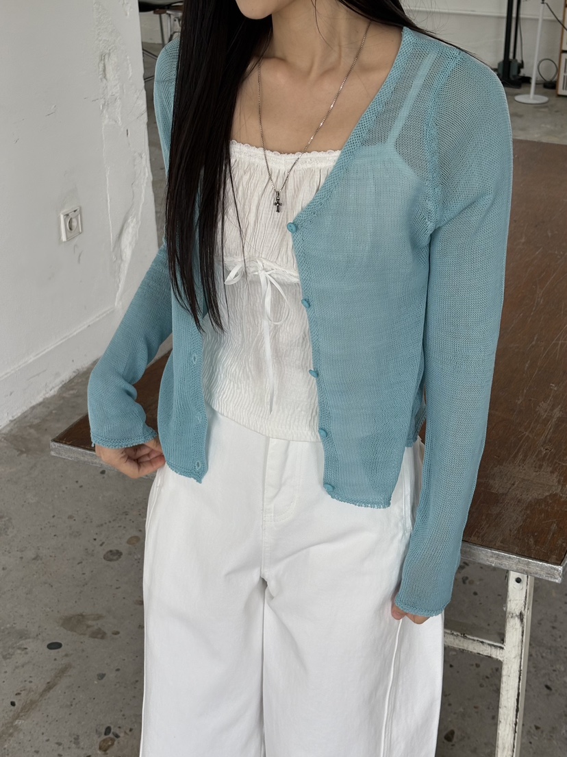 Verbena韓國直郵女裝新款人氣26春夏熱賣職業針織衫亞麻開衫Verbena針織衫