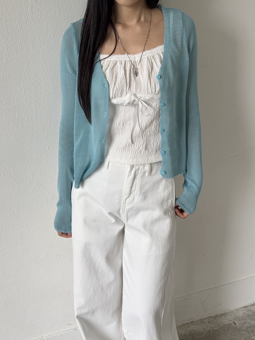 Verbena韓國直郵女裝新款人氣26春夏熱賣職業針織衫亞麻開衫Verbena針織衫